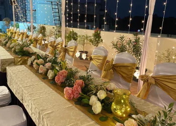 Outside party hall decoration